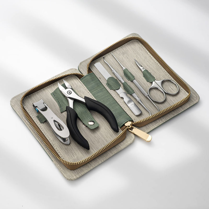 [Australia] - BEZOX Nail Clippers Set for Thick Nail, Toenail Clippers Fingernail Clippers & Toe Nail Clippers for Adults, Men and Women (6 Pcs) Green 