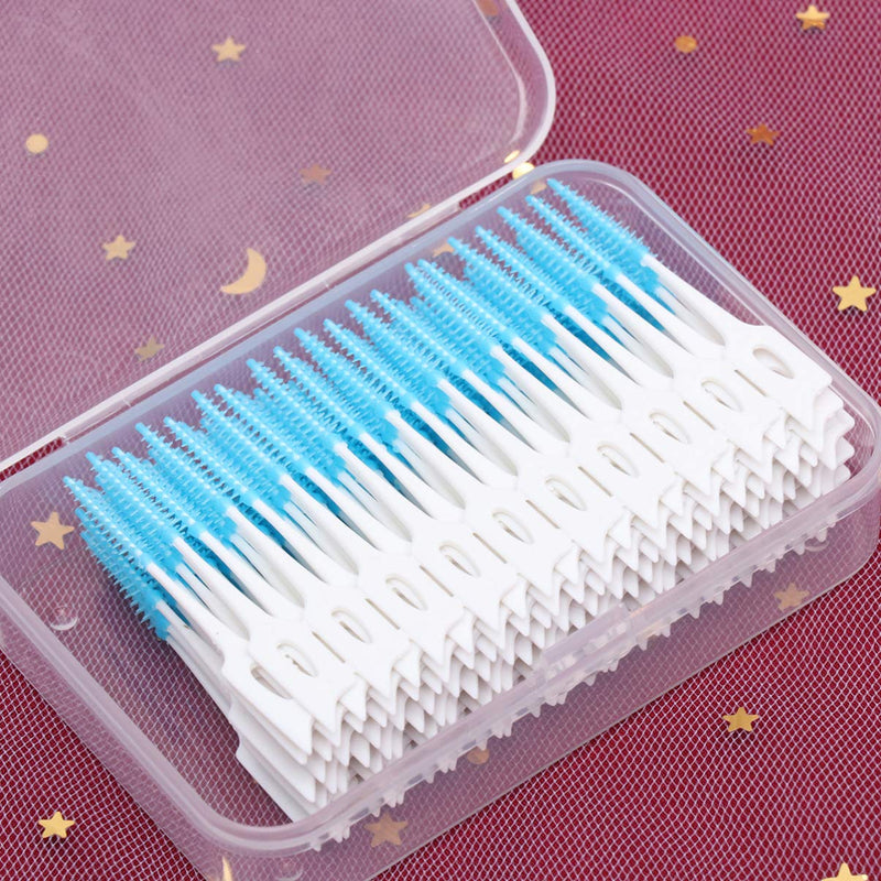 [Australia] - HEALLILY 160pcs Gum Interdental Brush Between Teeth Gingival Interdental Toothpick Tooth Clean Tool Blue 