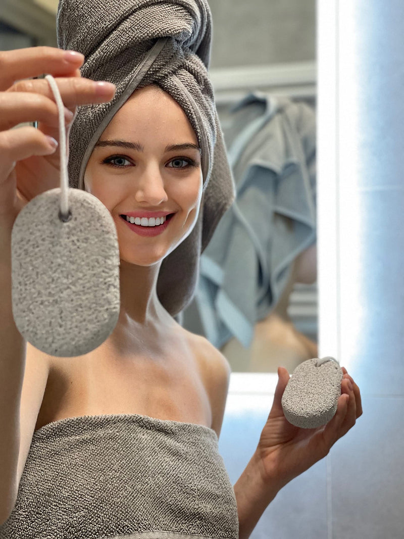 [Australia] - WestWolf Pumice Stone for Feet- Grey-Pack of 2 Organic, Skin Friendly Pumice Stones-Durable Foot Scrubber, Exfoliator and Callus Remover- for Mani, Padi and Skin Care 