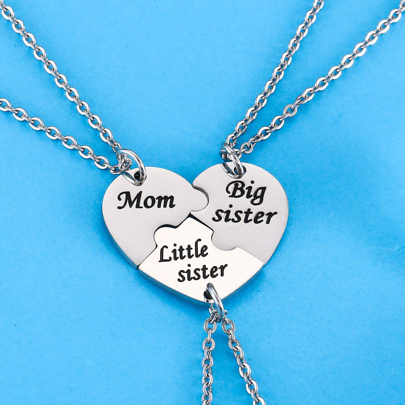 [Australia] - Nimteve 3PCS Mother Daughter Gifts - Mom Big Sister Little Sister Keychain Necklace Matching Jewelry Set for Mother Daughters Necklace Set #1 