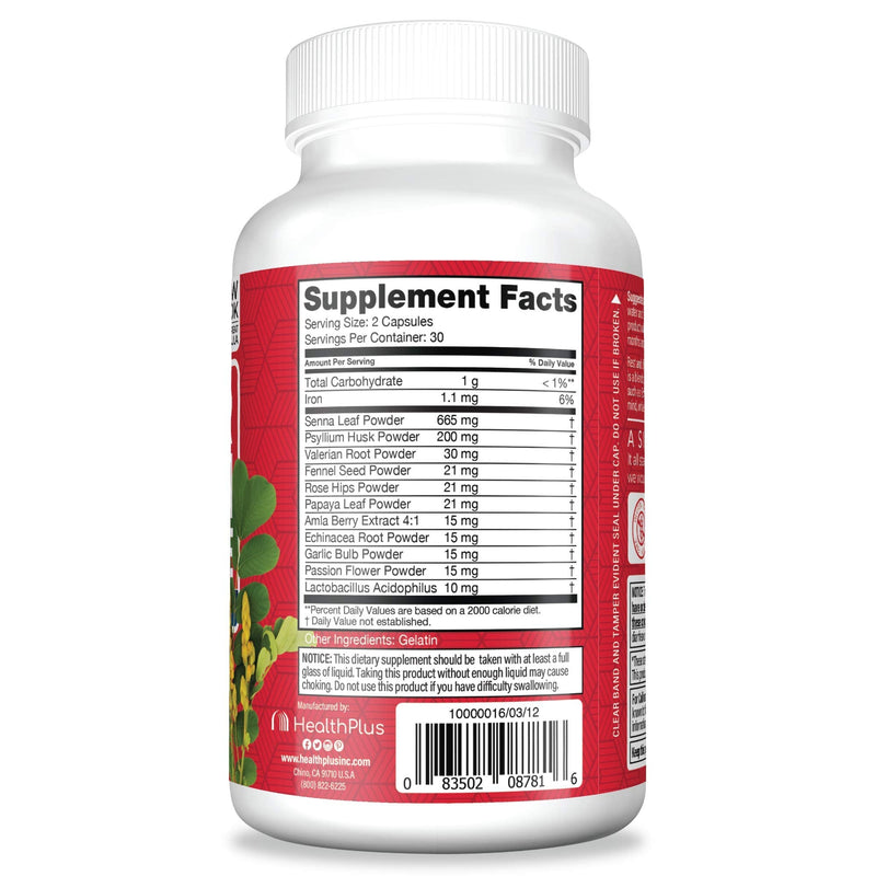 [Australia] - Health Plus Super Colon Cleanse, Night Formula Capsules, 60-Count 
