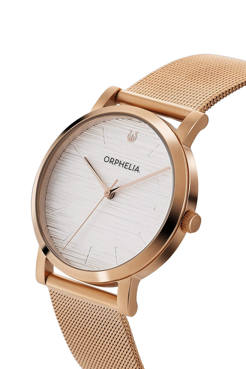 [Australia] - Orphelia Women's Analogue Watch Portobella with Mesh Stainless Steel Mesh Bracelet Rose Gold 