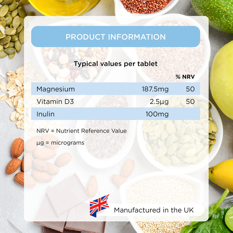[Australia] - Healthspan Opti-Magnesium | 90 Tablets | for Bone & Muscle Support | Maintains Psychological Function and Nervous System | Easily Absorbed | Added Vitamin D3 | Inulin | Vegetarian 