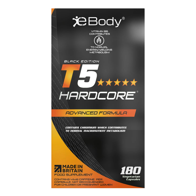 [Australia] - T5 Fat Burners Hardcore Suitable for Vegetarians, Weight Management Supplement for Men & Women, 180 Capsules 