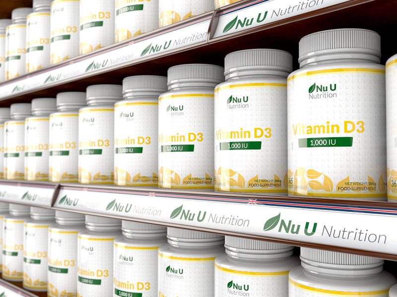 [Australia] - Vitamin D3 1000IU - 365 Softgels - 1 Year Supply - Vitamin D Supplement - High Absorption Cholecalciferol Vitamin D Capsules not Tablets - Nu U Nutrition 