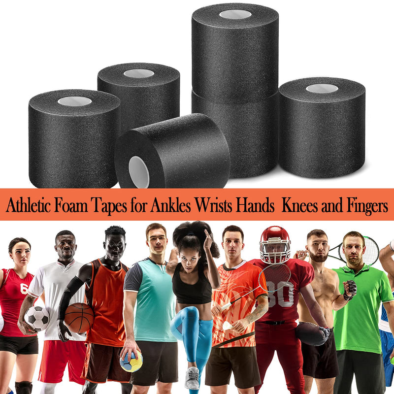 [Australia] - 4 Pieces Foam Underwrap Athletic Foam Tape Sports Pre Wrap Athletic Tape for Ankles Wrists Hands and Knees(Black,2.75 Inches x 30 Yards) Black 2.75 Inch x 30 Yards 