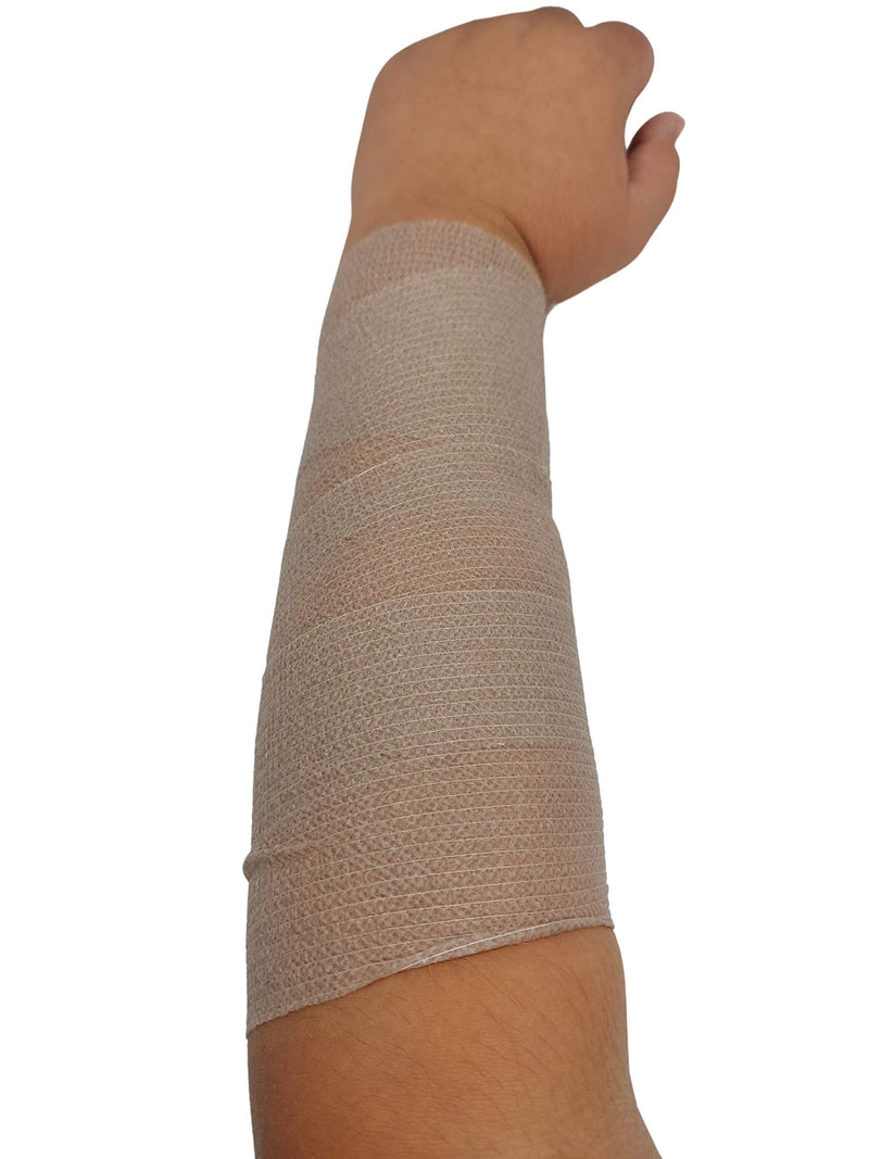 [Australia] - PintoMed - 10 x Skin Colour - Cohesive Bandage Stretched 10 Rolls x 10cm x 4.5m Self-Adhesive Flexible Bandages, First Aid Sports Wrap Bandages - Pack of 10 