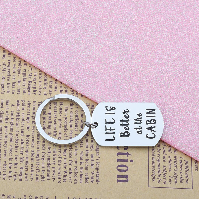 [Australia] - CHOORO Life is Better at The Cabin Key Chain Cottage County Jewelry Lake Life Gift Cabin Gift for Him CABIN keychain 