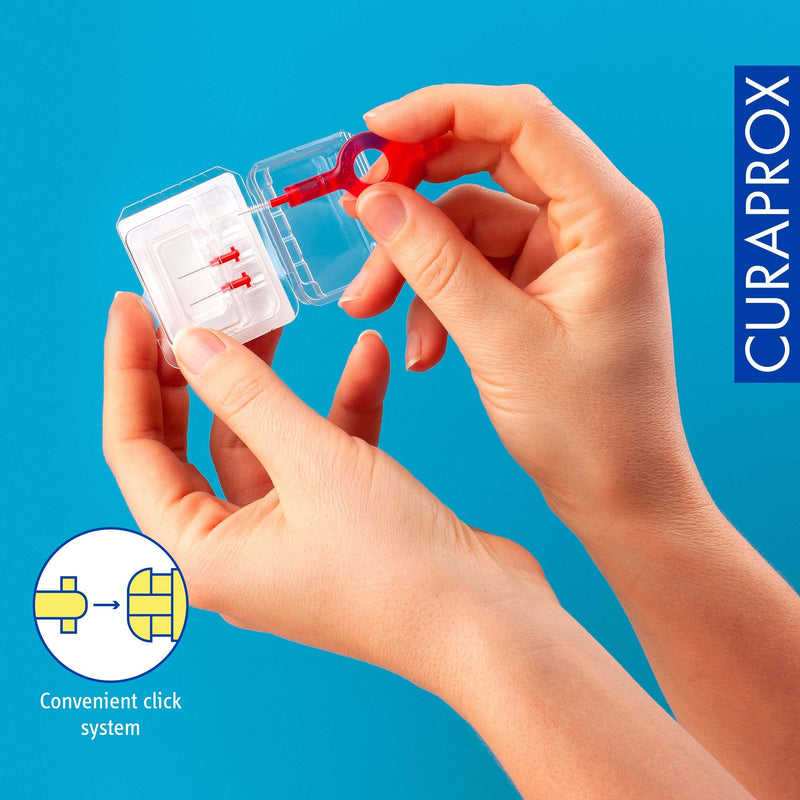 [Australia] - Curaprox CPS 07 Prime Start Interdental Brush Kit, Red - 5 x 0.7mm - 2.5mm Interdental Brushes + 2 Interdental Toothbrush Holders 