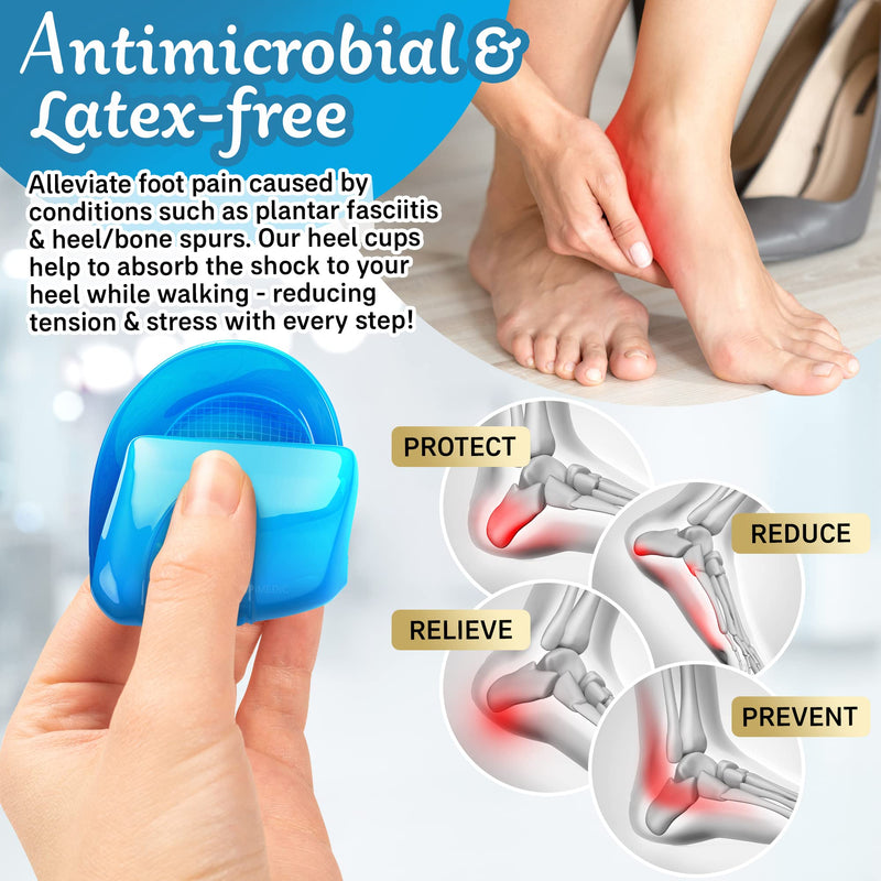 [Australia] - Medipaq Posture Correcting Gel Heel Levelling Supports - Angled Design Corrects Pronation or Supination - Plantar Fasciitis-Large 1x Pair - M/L (Size 8 - 12) 