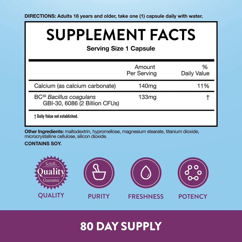 [Australia] - Daily Probiotic Capsules For Digestive Health & Gut Health, Digestive Advantage Probiotics For Men and Women (80 count box) 80 Count (Pack of 1) 