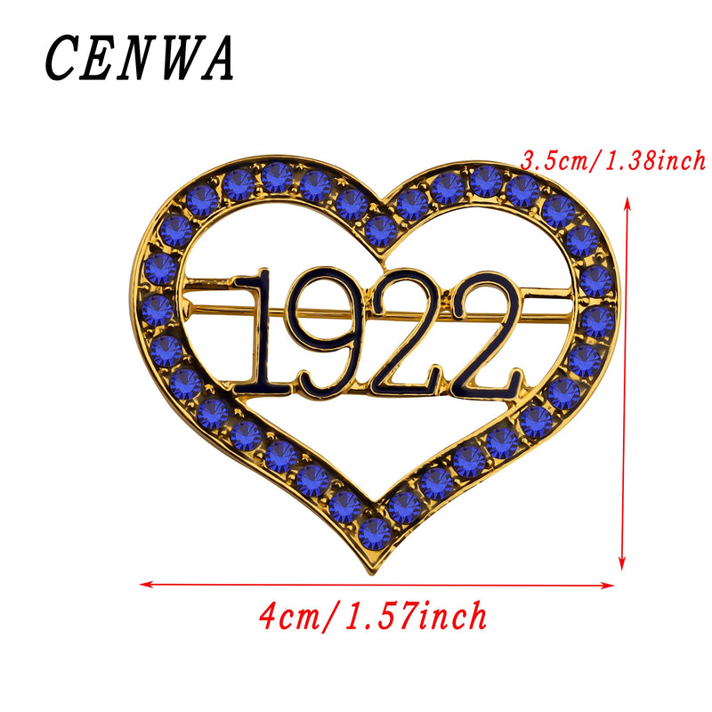 [Australia] - CENWA 1922 Brooch Pin Sigma Gamma Rho Sorority 1922 Sorority Paraphernalia Gift Greek Sorority Jewelry Gift 1922 heart blue pin 