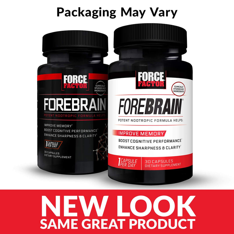 [Australia] - Forebrain Nootropic Brain Supplement to Improve Memory, Boost Focus, Increase Mental Energy, and Support Brain Health with Caffeine, Bacopa, and Huperzine A, Force Factor, 30 Capsules Forebrain 30 Count (Pack of 1) 