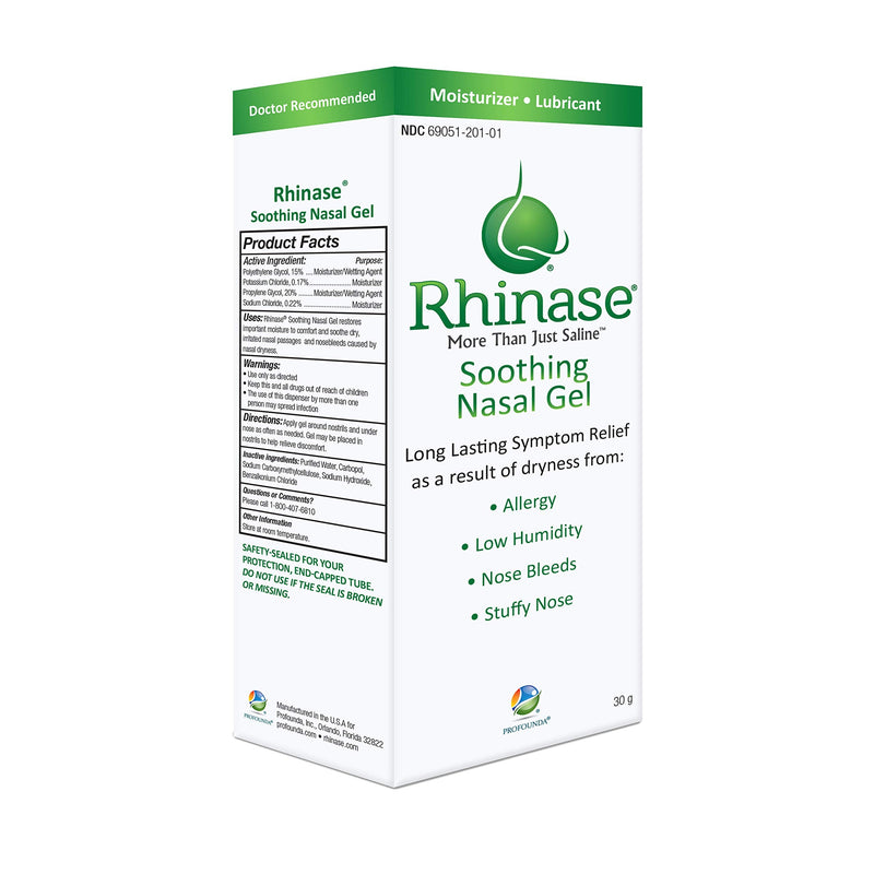 [Australia] - Rhinase Allergy Relief Lubricating Nasal Gel – Steroid Free, Dual Wetting Agent & Salt Formulation (1 oz.) for Nasal Dryness Nosebleeds Saline Gel for Nose 
