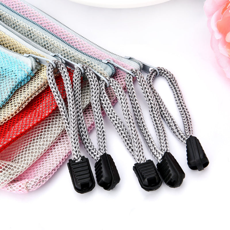 [Australia] - 8 Pieces Zipper Mesh Carry Bag Mesh Makeup Bag Mesh Compact Travel Pouch Organizer for Toiletry and Cosmetics, 8 Colors 