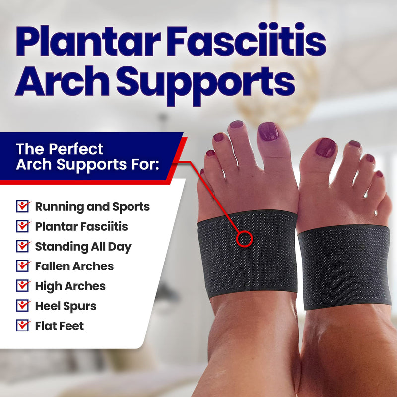[Australia] - Plantar Fasciitis Arch Supports - Compression Sleeves Foot Brace For Heel Pain, Bone Spurs, Flat Feet, High Arches Copper Infused Plantar Fasciitis Relief Bands Women Men Under or Over Socks Fits Most Copper Arch Support - Black 