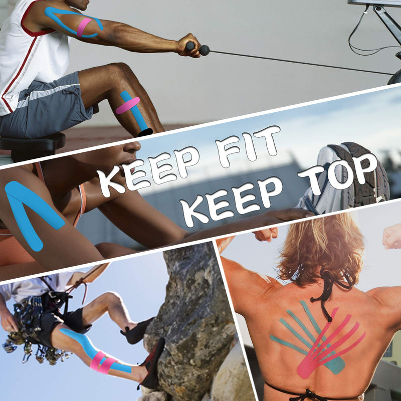 [Australia] - Kinesiology Tape Uncut Physio Tape Strapping for Exercise, Sports and Injury Recovery, K Tape Athletic Ideal for Knee, Joint, Muscle Support (4 Rolls Blue) 