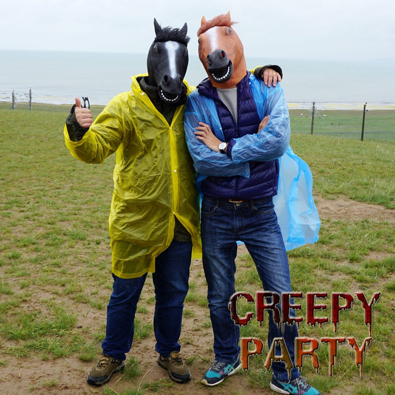 [Australia] - Horse Mask Party Dress Up Horse Head Latex Masks for Adults Men Masquerade Black 