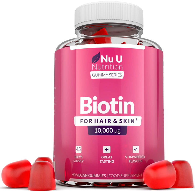[Australia] - Biotin Hair Gummies - 10,000mcg Biotin - 90 Vegan Gummies not Tablets, 45 Day Supply - Supports Normal Skin & Hair Growth, Chewable Hair Vitamins 