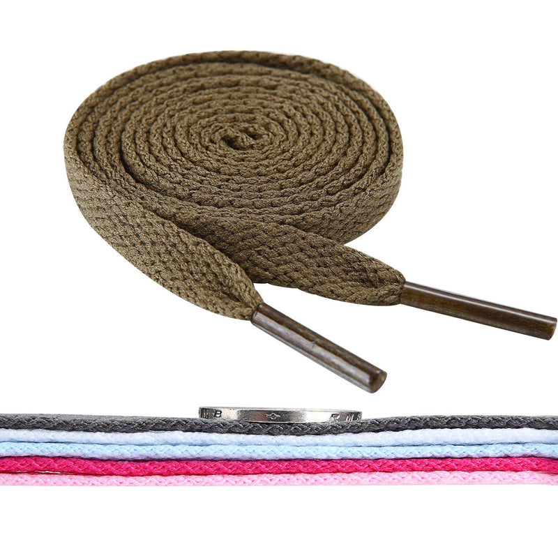 [Australia] - Handshop Flat Shoelaces 5/16" - 20 Colors in 36"-72" Shoe Laces For Sneakers 36 inch (91 cm) Army Green(1 Pair) 