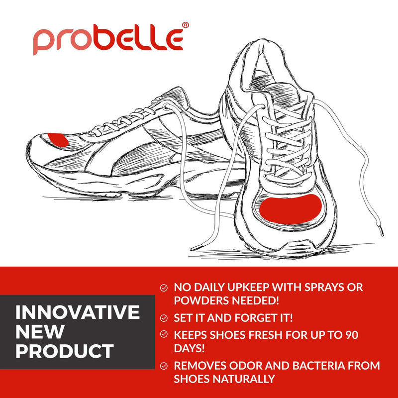 [Australia] - Probelle Stop Shoe Odor, Shoe Deodorant Patch. Refreshes Shoe with Essential Oils, Stays in sneakers, shoes for 90 days, Set it & forget it. (Universal) 