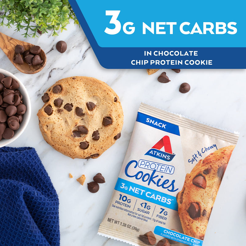 [Australia] - Atkins Protein Cookie Chocolate Chip, 4 Count 1.38 Ounce (Pack of 4) 