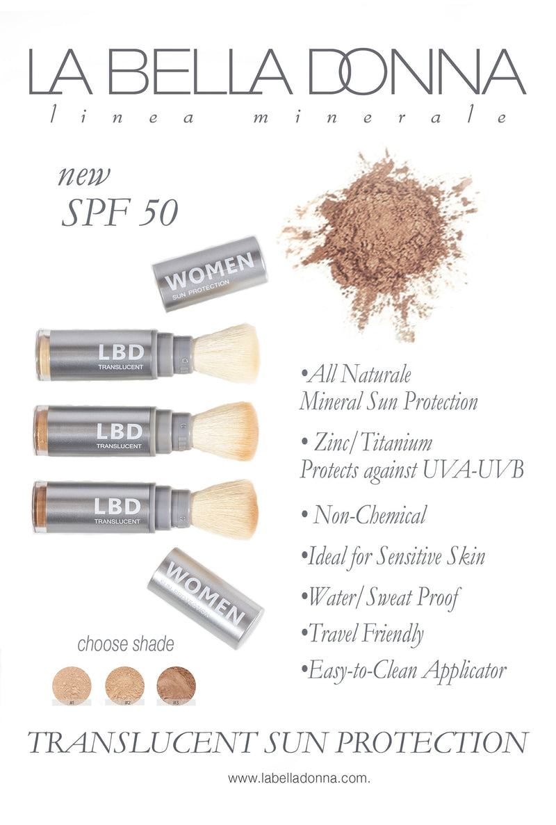 [Australia] - La Bella Donna Natural Mineral Women's Waterproof SPF 50 Powder Sunscreen with Exclusive Dial System Dispensing Brush | NON-NANO | NON-CHEMICAL | REEF SAFE - 5g (Light to Medium) 2 