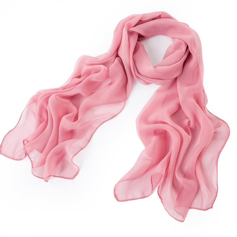 [Australia] - Signare Lightweight Chiffon Neck Scarf for Women with 8 Eye Catching Colours Pink 