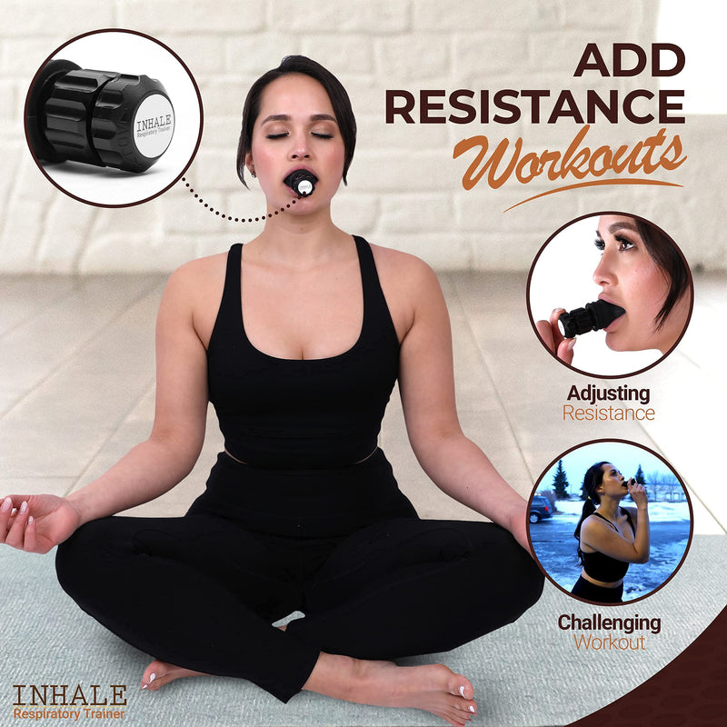 [Australia] - Inhale Respiratory Trainer Breathing Exercise Device - Compact Pure Silicone Lung Exerciser Device, Respiratory Muscle Trainer, Ideal and Adjustable for All, Easy to Clean 