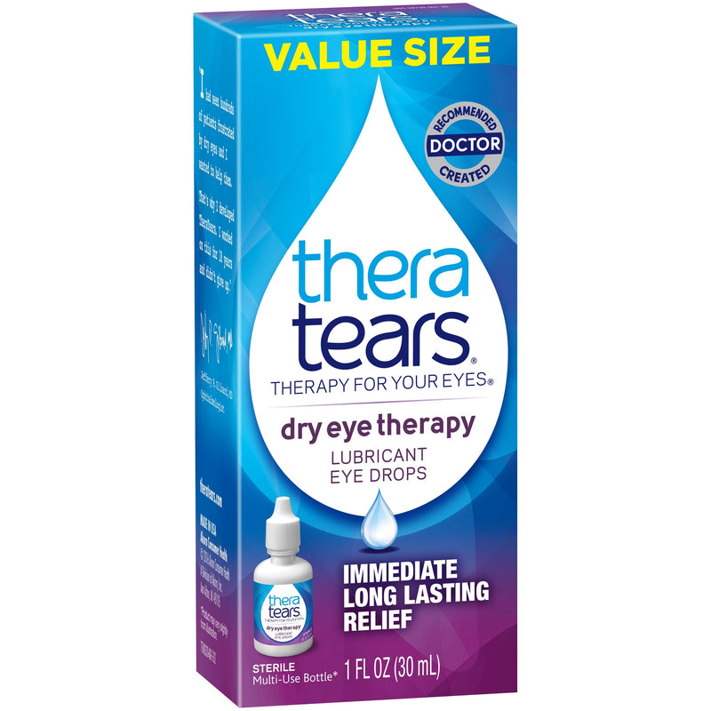 [Australia] - TheraTears Eye Drops for Dry Eyes, Dry Eye Therapy Lubricant Eyedrops, Provides Long Lasting Relief, 30 mL, 1 Fl oz Value Size 