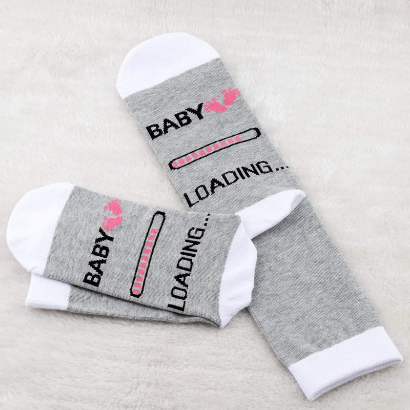 [Australia] - PYOUL 2 Pairs New Mom Socks Baby Loading Socks Pregnancy Socks Baby Shower Socks for New Mom Mother's Day Socks Baby Loading-pink 