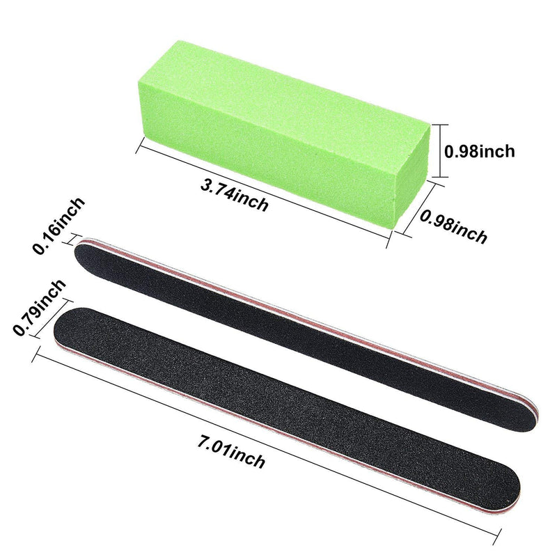 [Australia] - Nail Files and Buffer, TsMADDTs Professional Manicure Tools Kit Rectangular Art Care Buffer Block Tools 100/180 Grit 12Pcs/Pa 