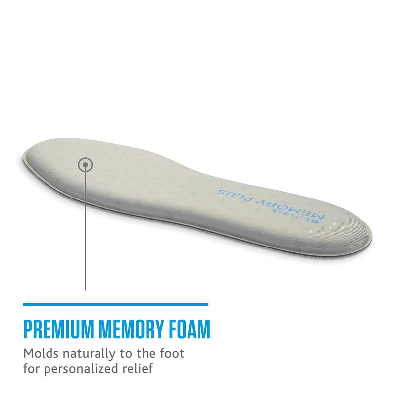 [Australia] - Sof Sole Men's Memory Plus Comfort Full-Length Insole 7-13 Grey 
