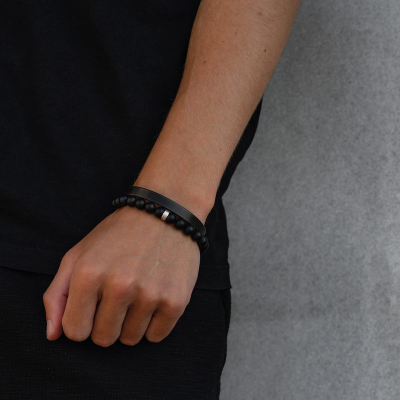 [Australia] - LUXAR Titanium Magnetic Therapy Bracelet | Sophisticated Solid Titanium Bangle with Powerful Rare-Earth Neodymium Magnets Large Gunmetal Grey [Men's] 