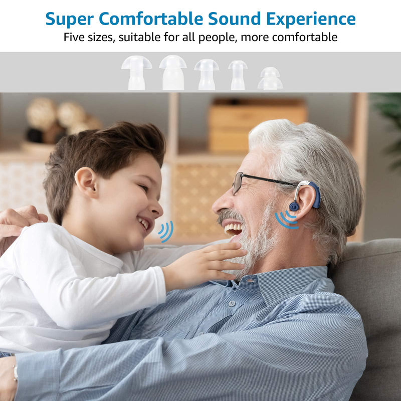 [Australia] - Hearing Aid, Hearing Aid for Seniors Rechargeable Hearing Amplifier with Noise Cancelling for Adults Hearing Loss Digital Ear Hearing Assist Devices with Volume Control Blue 