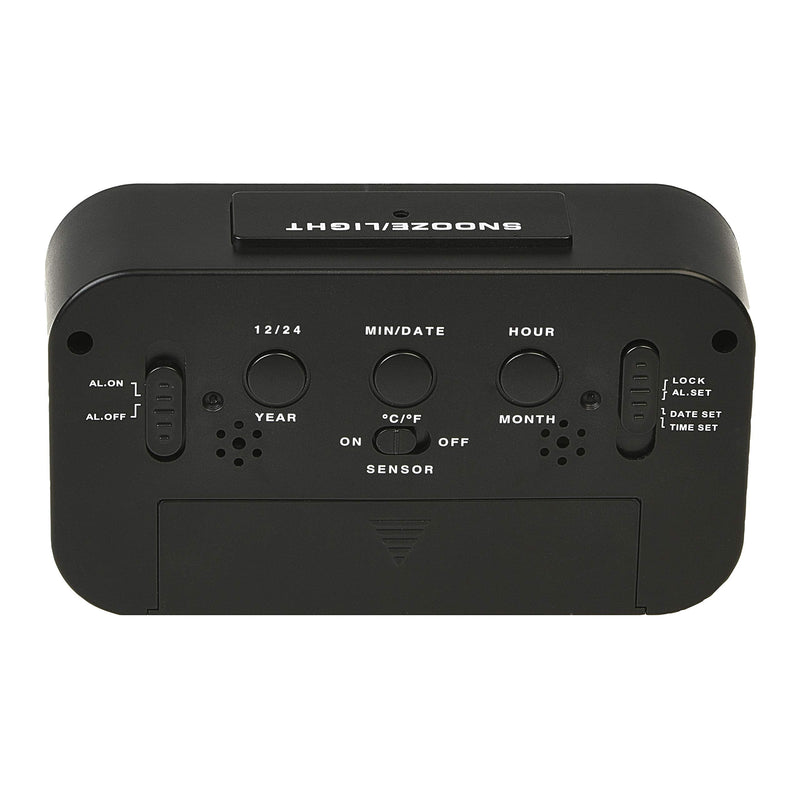 [Australia] - RCA Portable Alarm Clock with Auto Night Light Sensor, Adjustable Brightness, Indoor Temperature Display, Full Calendar with 12 or 24 Hour Options 