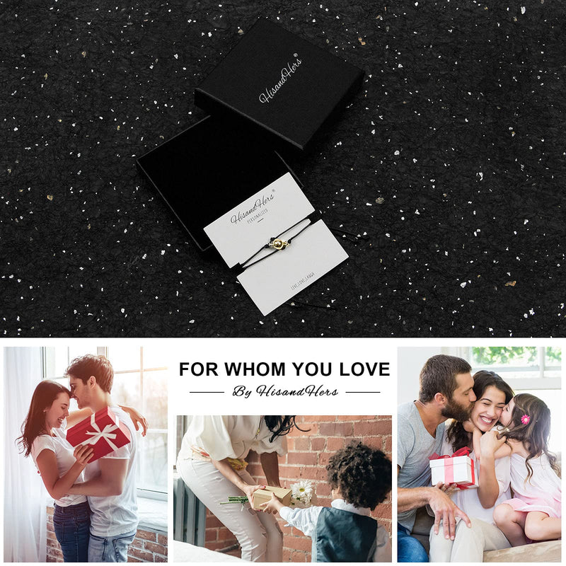 [Australia] - HisandHers Magnetic Couple Bracelets Eternal Promise Lover Jewelry Gifts for Couples Bestfriend Black Black Gold Magnetic 