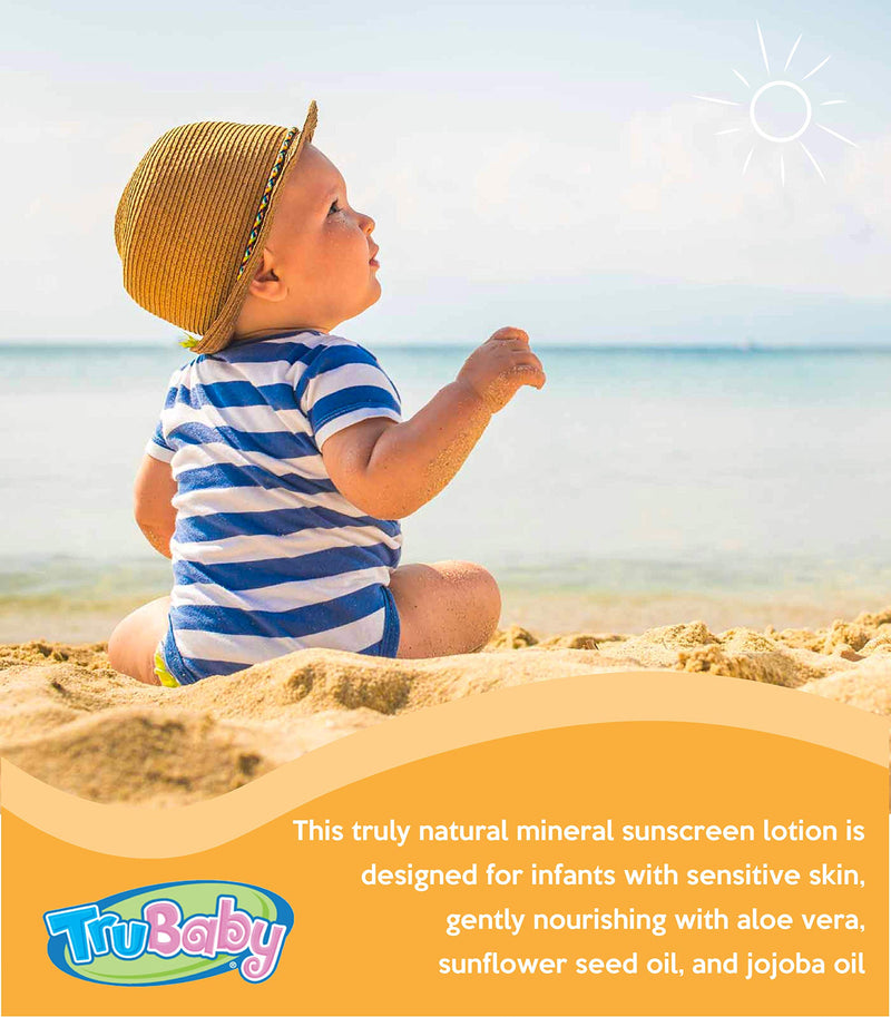 [Australia] - TruBaby Water & Play SPF 30+ UVA/UVB Protection Sunscreen, Water Resistant Mineral Based Sun Body Cream for Baby, Unscented, Reef Friendly, All Natural Ingredients (2 fl oz) 
