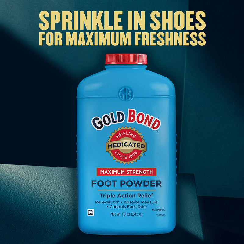 [Australia] - Gold Bond Maximum Strength Foot Powder, 10 Ounce, Multicolor 