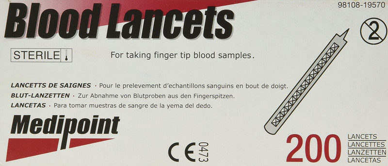 [Australia] - MEDIpoint Stainless Steel Lancet, 200 Count 