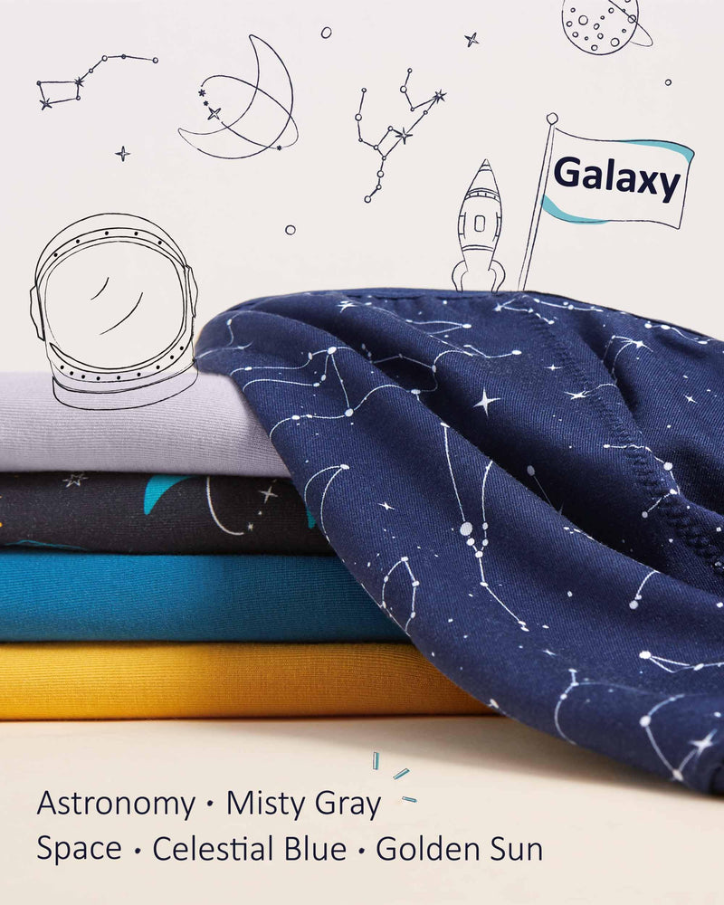 [Australia] - Neione Period Pants | Menstrual Postpartum Underwear | Women Girls High-cut Bikini Knickers Moderate Absorbency 18 Moderate 5pk Galaxy 