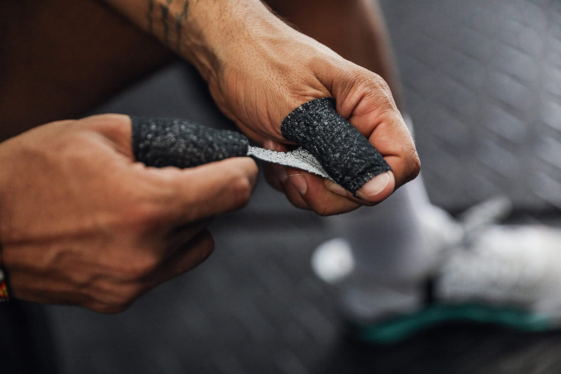[Australia] - WOD ST-CEAB Weightlifting Thumb Tape, Black – 1.5 inch Wide (Pack of 3) Latex-Free, Stretch Self Adhesive for Hand, Finger, Climbing, and Hook Grip Wrapping and Protection. 