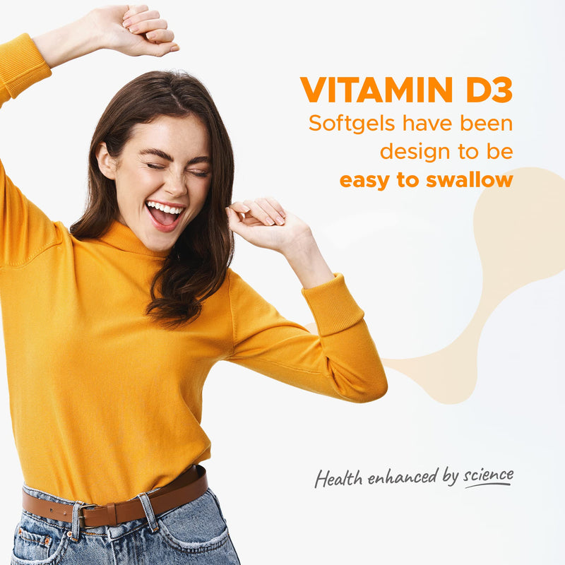 [Australia] - Vitamin D3 Softgels 4,000iu, Maximum Strength, 365 Easy to Swallow Softgels (1 Year Supply) Immune Support, Healthy Bones, Made in The UK by Northumbria Health 
