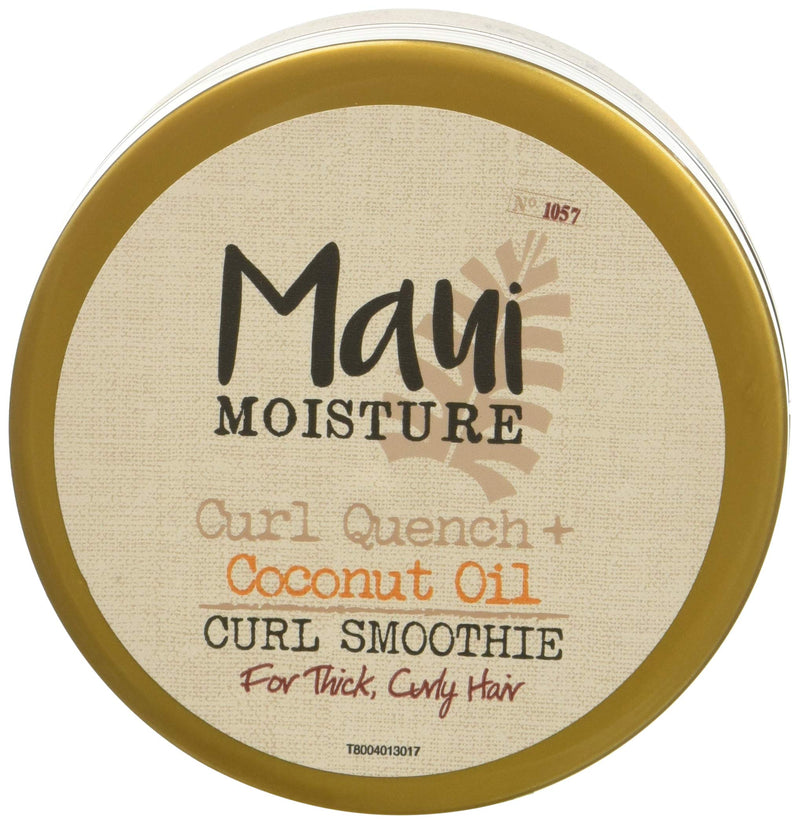 [Australia] - Maui Moisture Curl Quench + Coconut Oil Hydrating Curl Smoothie, Creamy Silicone-Free Styling Cream for Tight Curls, Braids, Twist-Outs & Wash & Go Styles, Vegan & Paraben-Free, 12 oz 
