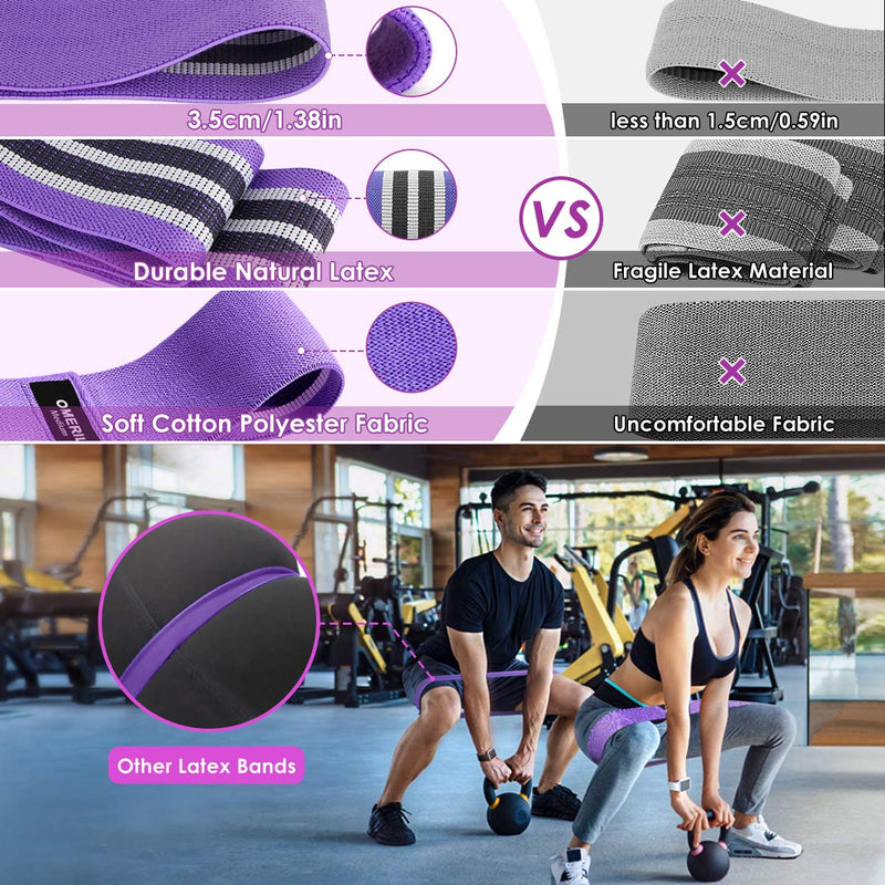 [Australia] - Veik Fabric Resistance Bands, Exercise Band [Set of 3] Workout Fitness Bands for Hips & Glutes, Non-Slip Booty Bands for Women / Men / Beginners / Athletes Strength Training,Yoga,Pilate,Fitness 