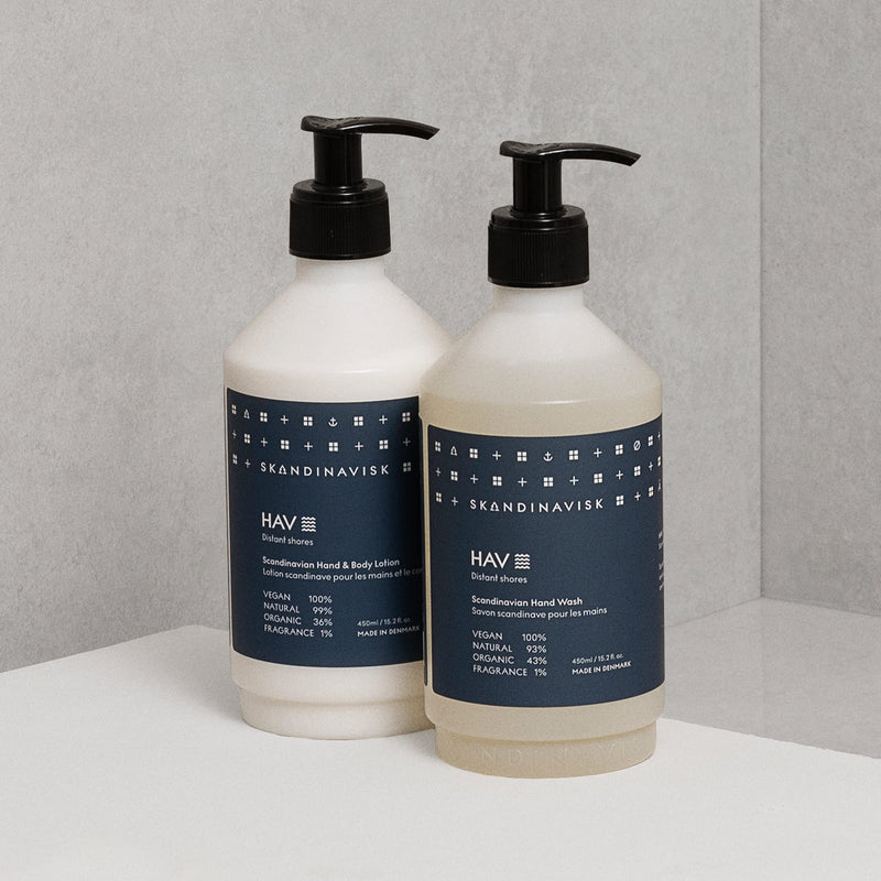 [Australia] - Skandinavisk HAV 'Sea' Organic Hand & Body Lotion. Fragrance Notes: Salt Spray and Sea Kelp, Hawthorn and Beach Rose. Vegan formula. 450 ml 