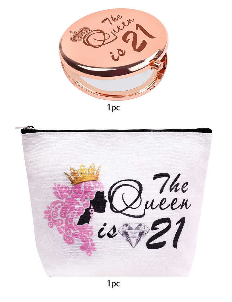 [Australia] - 21st Birthday Gifts for Women,21st Birthday Mirror,Happy 21st Birthday,21st Birthday Makeup Bag,21 Birthday,Finally 21,21st Birthday,21st Birthday Gifts for Women,21 Bday,21 Year Old 