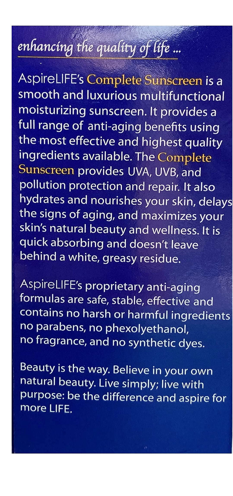 [Australia] - AspireLIFE Anti-Aging Complete Sunscreen SPF 50 1.7oz (50ml) 