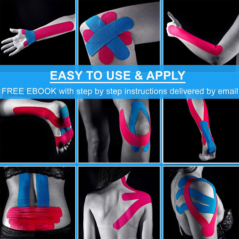 [Australia] - Kinesiology Tape Extra Wide 4" x 16.4' Roll - Designed to Support Athletic Performance, Reduce Muscle Pain. Easy to Use/Apply, Stays on for Several Days – Latex-Free, Waterproof Black 
