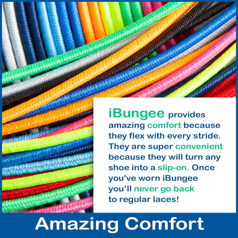 [Australia] - iBungee Laces (Elastic No Tie Shoelaces) (Made in the USA) 22-inch Black 